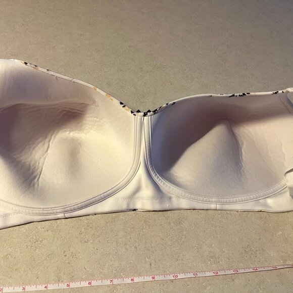 Cacique Women's Bra 44F Lightly Lined Full Coverage No-Wire White Floral - Picture 9 of 9